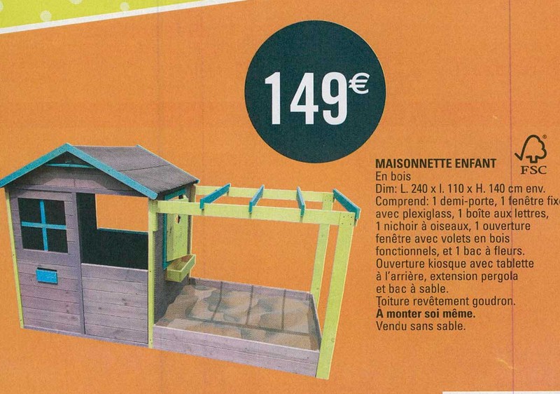Leclerc cabane de jardin en bois