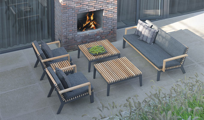 Salon de jardin de detente en bois