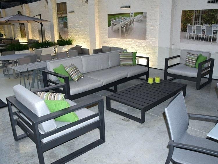 Salon de jardin aluminium gris